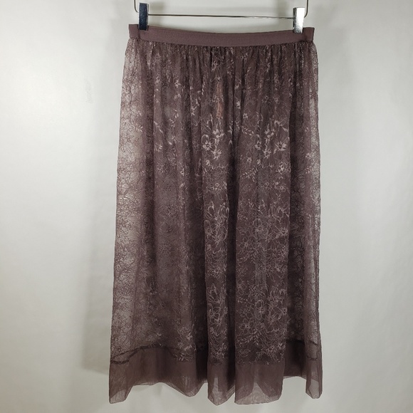 Victoria's Secret Sheer Mauve Lace Skirt Sz Large - Picture 3 of 5